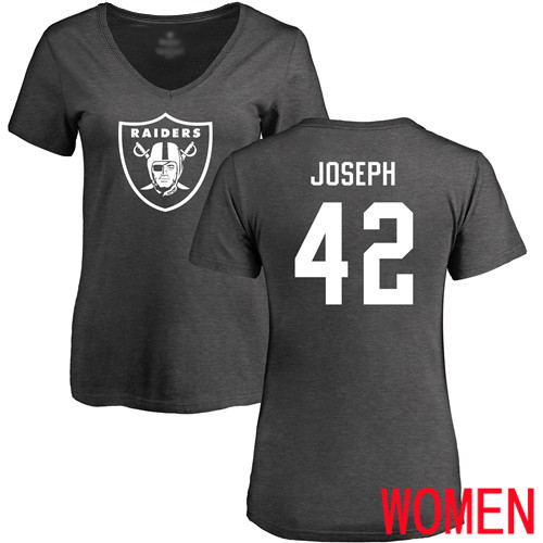 Oakland Raiders Ash Women Karl Joseph One Color NFL Football #42 T Shirt